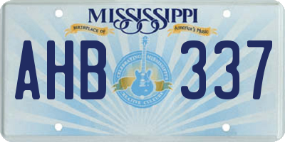 MS license plate AHB337