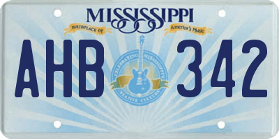 MS license plate AHB342