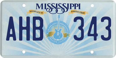 MS license plate AHB343