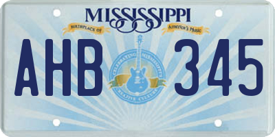 MS license plate AHB345