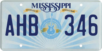 MS license plate AHB346