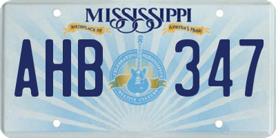 MS license plate AHB347