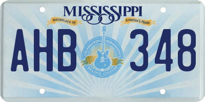 MS license plate AHB348