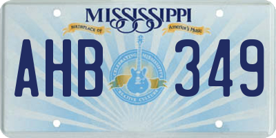 MS license plate AHB349