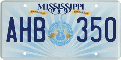 MS license plate AHB350