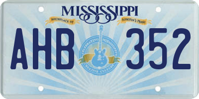 MS license plate AHB352