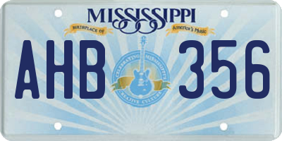 MS license plate AHB356