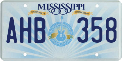 MS license plate AHB358