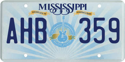 MS license plate AHB359