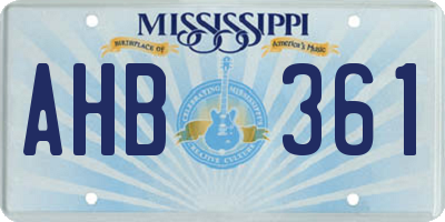 MS license plate AHB361