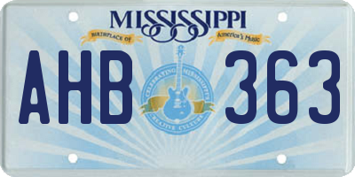 MS license plate AHB363