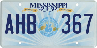 MS license plate AHB367