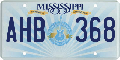 MS license plate AHB368