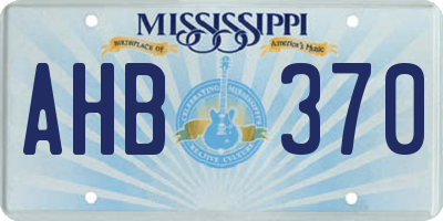 MS license plate AHB370