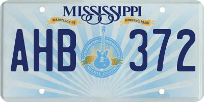 MS license plate AHB372