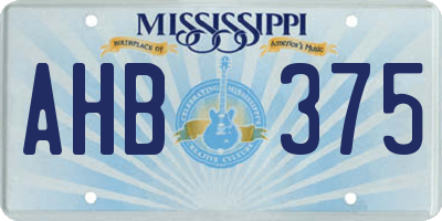 MS license plate AHB375