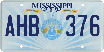 MS license plate AHB376