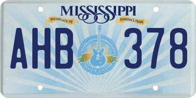 MS license plate AHB378
