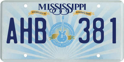 MS license plate AHB381