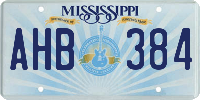 MS license plate AHB384