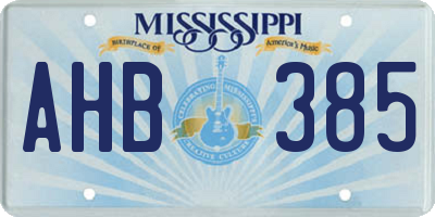 MS license plate AHB385