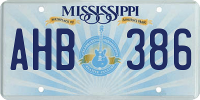 MS license plate AHB386