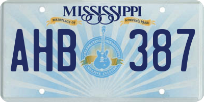 MS license plate AHB387