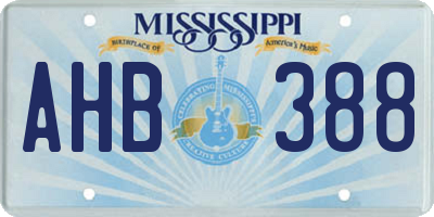 MS license plate AHB388