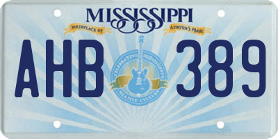 MS license plate AHB389