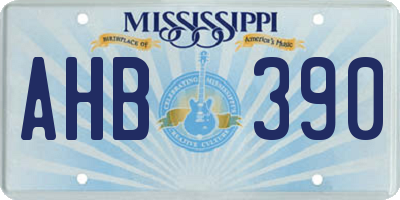 MS license plate AHB390