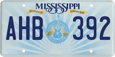 MS license plate AHB392