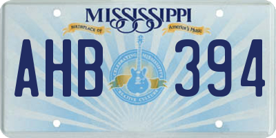 MS license plate AHB394