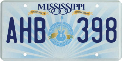 MS license plate AHB398