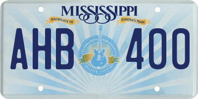 MS license plate AHB400