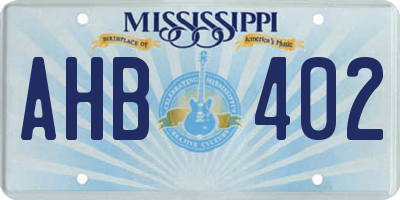 MS license plate AHB402