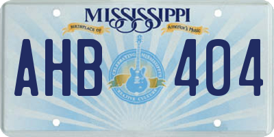 MS license plate AHB404