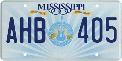 MS license plate AHB405