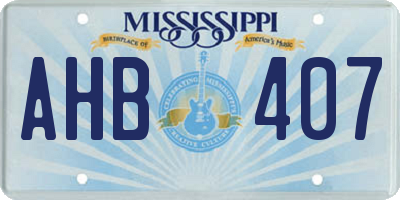 MS license plate AHB407