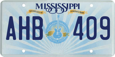 MS license plate AHB409