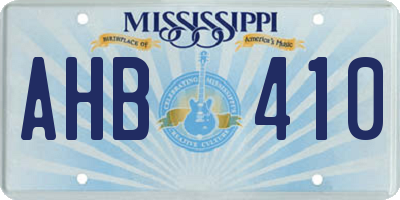 MS license plate AHB410