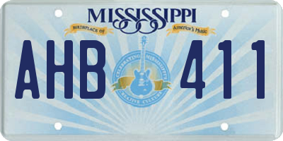 MS license plate AHB411