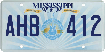 MS license plate AHB412