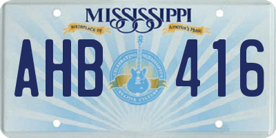 MS license plate AHB416