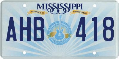 MS license plate AHB418