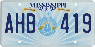 MS license plate AHB419