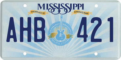 MS license plate AHB421