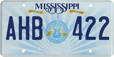 MS license plate AHB422