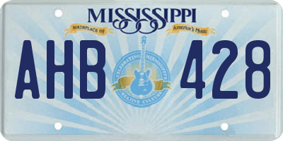MS license plate AHB428