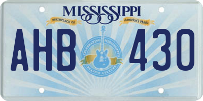 MS license plate AHB430
