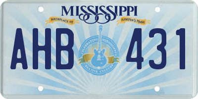 MS license plate AHB431